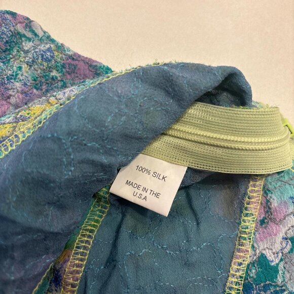 Vintage Gregory Parkinson 100% silk Green and blue mesh sleeveless blouse - Picture 5 of 5